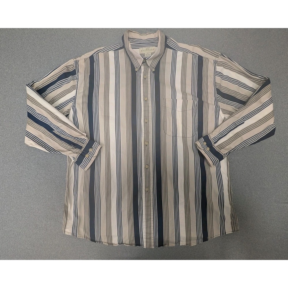Natural Issue Men's Shirt XL 100% Cotton Striped Button-Down Front Workwear
